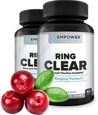RingClear Ear Health supplement bottles by Empower Health Labs